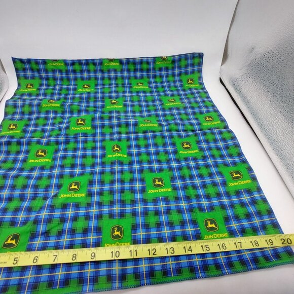 John Deere Plaid Bandana Neck Scarf Handkerchief - Picture 2 of 4